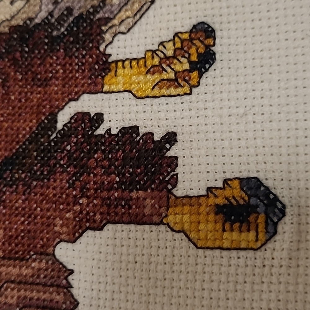 Vintage Flying Eagle Finished Cross Stitch Sampler - Picture 6 of 15